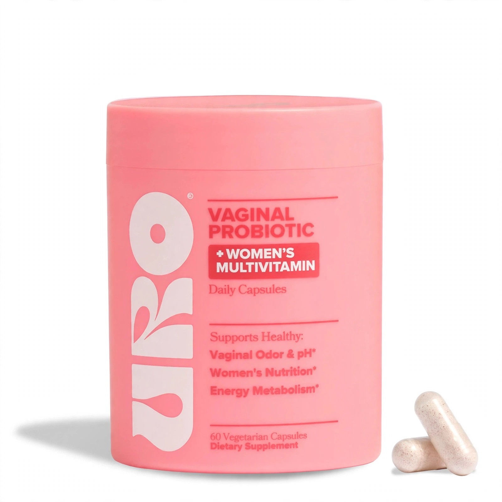 O Positiv URO daily capsules jar shown with two pills.